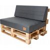 Golden Garden Paletové sedenie GG81 - podsedák a vankúš 120cm x 80cm x 15cm prešívaný eco koža grafitová
