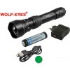 Nabíjateľná LED baterka Wolf-Eyes Ranger zelená LED, USB v.2017Praktik Set