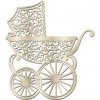 Dýhový drevený výrez 20cm - vintage kočiar