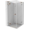 MEXEN/S - Lunar L sprchový kút dvere krídlové ľavá 90 x 90, transparent, ružové zlato 834L-090-090-60-00-L