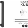 MPkovania FT - MADLO kód K02K 25x25 mm UN ks, 925 mm, 900 mm, CIM - čierna matná (FNO)