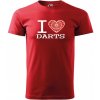 Malfini Triko s potiskem - I Love Darts - red - 4XL