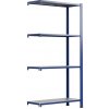 Majster Regál Bezskrutkový kovový regál prídavný modul 250x80x30cm T profil, 4 police, Modrá/Zinok