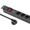 Qoltec Napájacia lišta PDU pre RACK 19'' Aluminium | 1U | 16A | 6xSCHUKO | 1,8 m