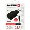 Nabíjačka Swissten Smart IC 2.1A s 2 USB konektormi a dátovým káblom USBMicro USB, 1,2 m, čierna 22052000