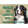 Pozorpes.sk, výstražná tabuľka (Bernský salašnícky pes)