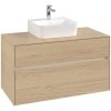 VILLEROY & BOCH Collaro závesná skrinka pod umývadlo na dosku (umývadlo v strede), 2 zásuvky, s LED osvetlením, 1000 x 500 x 548 mm, Nordic Oak, C094B0VJ