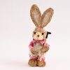 Slamený zajac s hrabľami 35 cm
