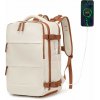 Kono multifunkčný batoh s USB portom - béžovo hnedý - 25L