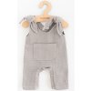 Dojčenské mušelínové zahradníčky New Baby Comfort clothes sivá, veľ. 56 (0-3m)