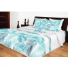 Prehozynapostel Biely prehoz na posteľ so svetlo modrým vzorom MARNMC-B01_229 170 x 210 cm