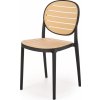 Halmar K529 stolička, PVC, čierna/ prírodná