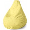 Sablio Sedací vak Pear Červené krúžky na žltej - 70 x 95 x 15 cm
