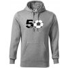 Futbal okrúhle narodeniny 50 - Mikina pánska Cape s kapucňou - 5XL ( Tmavosivý melír )