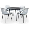 Noela Záhradný jedálenský set Wilder + 4x stolička GABY sivá