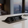Design light Výklopná elektrická zásuvka KOMBI BOX USB A+C / Čierna