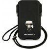 KARL LAGERFELD Univerzálne vrecko na mobil so šnúrkou - Karl Lagerfeld, Hardcase Saffiano Ikonik Karl's Head (6,7