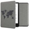 Puzdro KW Mobile - Travel Outline - KW5625807 - pre Amazon Kindle Paperwhite 5 (2021) - šedé (KW Mobile obal na Amazon Kindle Paperwhite 5 (2021), flip, Travel Outline, šedej, AutoSleep + záruka 3 rok