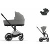 Cybex Platinum CYBEX e-Priam Travel Set + Aton B2 i-Size mirage grey 2023 chrome with black details