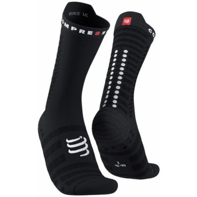 Compressport Cyklistické ponožky klasické PRO RACING V4.0 ULTRALIGHT BIKE čierna/biela