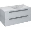 Sapho WAVE umývadlová skrinka 89,7x45x47,8cm, biela/dub strieborný, pravá - WA095P