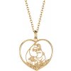 Lumoava Náhrdelník Moomin Love heart / zlatý