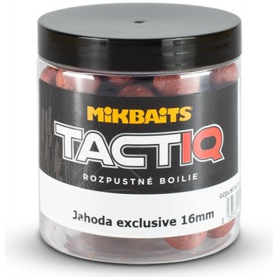 Mikbaits Rozpustné boilie TactiQ Jahoda exclusive 250ml 16mm