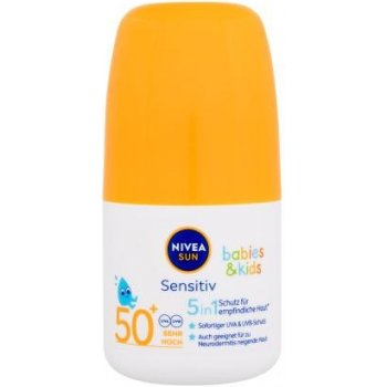 Nivea Sun Babies & Kids Sensitive Protect SPF50 5v1 mléko na opalování v  kuličce 50 ml od 9,34 € - Heureka.sk