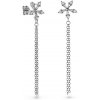 AGAIN Jewelry Dlouhé stříbrné náušnice s kubickými zirkony AJNS0022