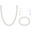 biju biju Súprava z bižutérneho kovu, krémová perla, náhrdelník + náušnice + náramok 6000465-1