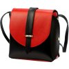Gregorio Kožená moderná malá dámska crossbody kabelka čierna / červená