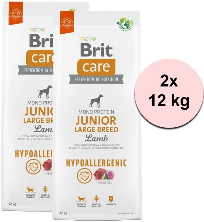 Brit Care Hypoallergenic Junior Large Breed Lamb 2 x 12 kg