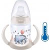Dojčenská fľaša na učenie NUK Medvedík Pú s kontrolou teploty 150 ml béžová oslík
