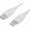 Kábel USB 2.0 LOGO USB A M- USB A F, 0.3m, čierny/biely