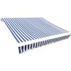 vidaXL Tieniaca plachta na markízu, plátená, modro biela 500x300 cm