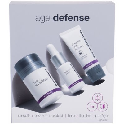 Dermalogica Age Smart Dynamic Skin Recovery denná starostlivosť o pleť SPF50 12 ml + pleťový peeling v prášku Daily Superfoliant 13 g + pleťové sérum Biolumin-C 10 ml darčeková sada