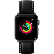 Laut Oxford kožený remienok pre Apple Watch 45/44/42mm čierny LAUT-AWL-OX-BK
