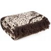 Akrylová deka/prehoz 220x240 Eva Minge hnedá krémová zvieracia potlač panter