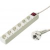 Predlžovací kábel PremiumCord predlžovací prívod 230V 6 zásuviek + vypínač biely 5m (PP6K-05)