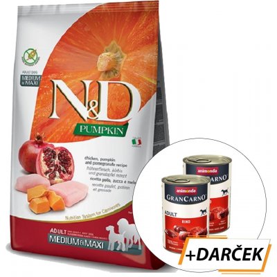 N&D dog Grain Free PUMPKIN Adult Medium & maxi chicken&pomegranate 12 kg