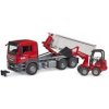 Bruder 3767 MAN TGS LKW s kontajnerom a nakladačom Schäffer