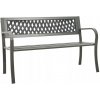 Lavička s operadlom, kovová, 125 x 55 cm