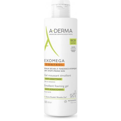 A-DERMA Zvláčňujúci penivý gél pre suchú pokožku so sklonom k atopickému ekzému Exomega Control (Emollient Foaming Gel) 500 ml