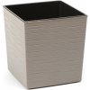 LAMELA, kvetináč JUKA ECO DLUTO – vrúbok 19 × 19 cm, výška 19,5 cm, sivý