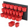 PlasticFuture Závěsný organizér s 20 boxy ORDERLINE 80x16,5x40 cm černo-červený