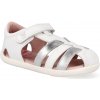 Barefoot dětské sandály Garvalín - Sauvage Blanco Y Plata bílo - stříbrné
