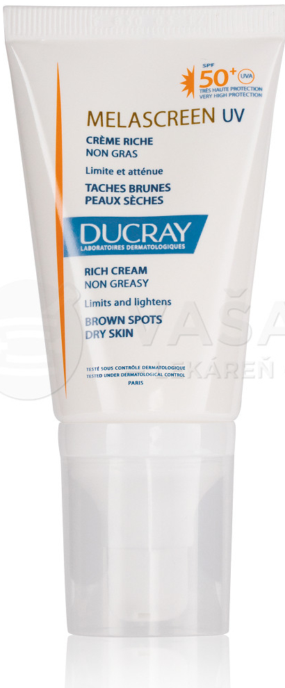Ducray Melascreen krém Solaire krém na tvár a dekolt na suchú pokožku SPF50+ 40 ml