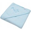 New Baby froté osuška s výšivkou a kapuckou 80x80 modrá žirafka