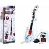 JOKO Elektrická gitara mikrofón statív kombo sada 3v1 biela