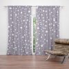 Sablio Záves Biele fliačiky na fialovej: 2 ks 140x250 cm